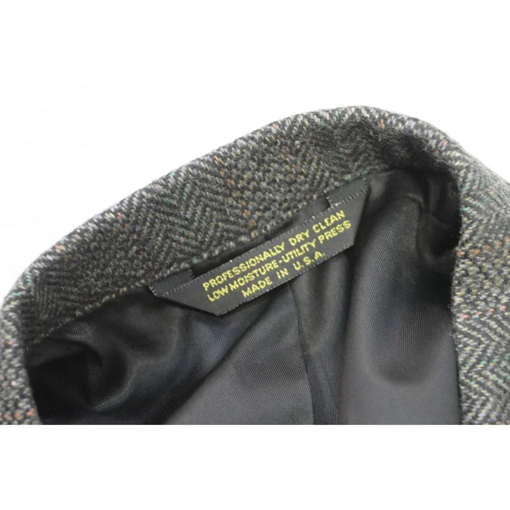 American Trend Tweed Blazer Mens 50L Gray Herringbone 2 BTN‎ Sport Coat EUC